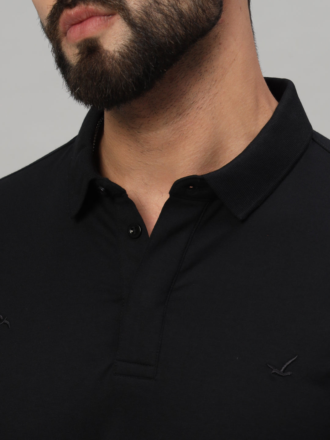 BIRD EMBROIDERY POLO T-SHIRT