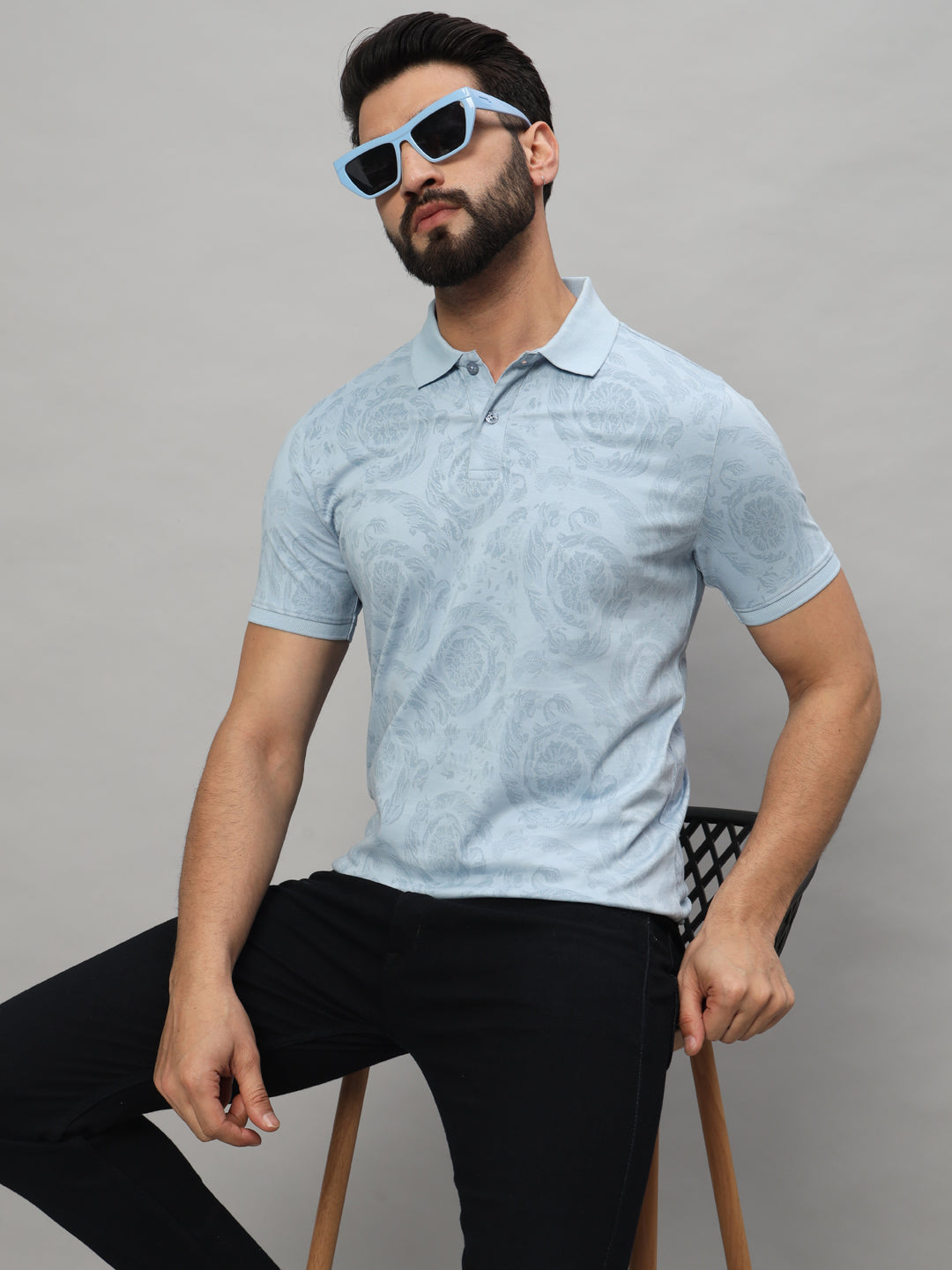 SUPIMA PRINTED POLO T-SHIRT