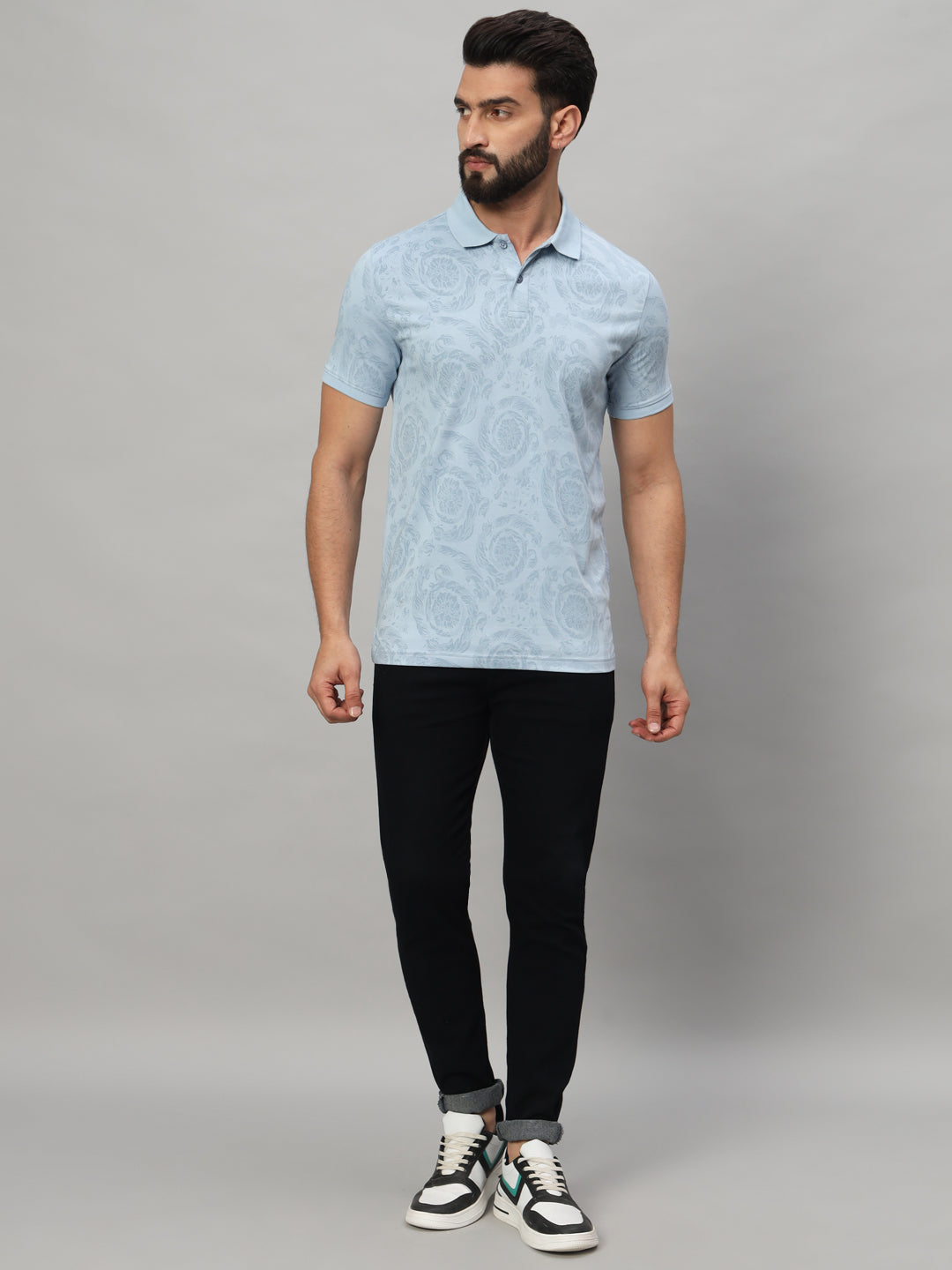 SUPIMA PRINTED POLO T-SHIRT