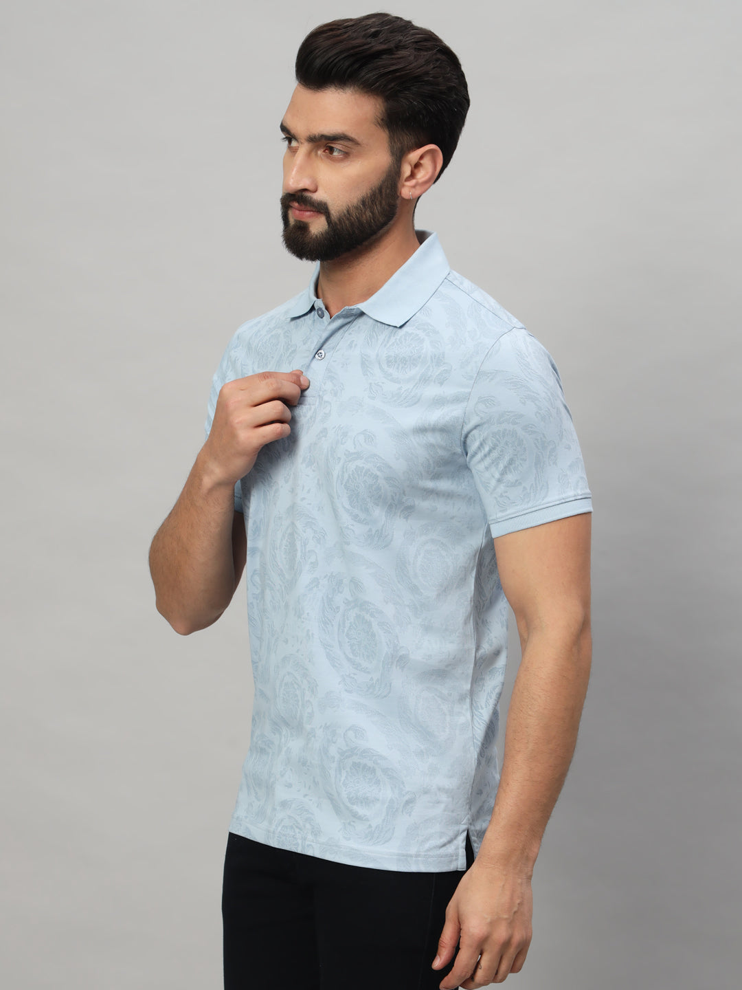 SUPIMA PRINTED POLO T-SHIRT