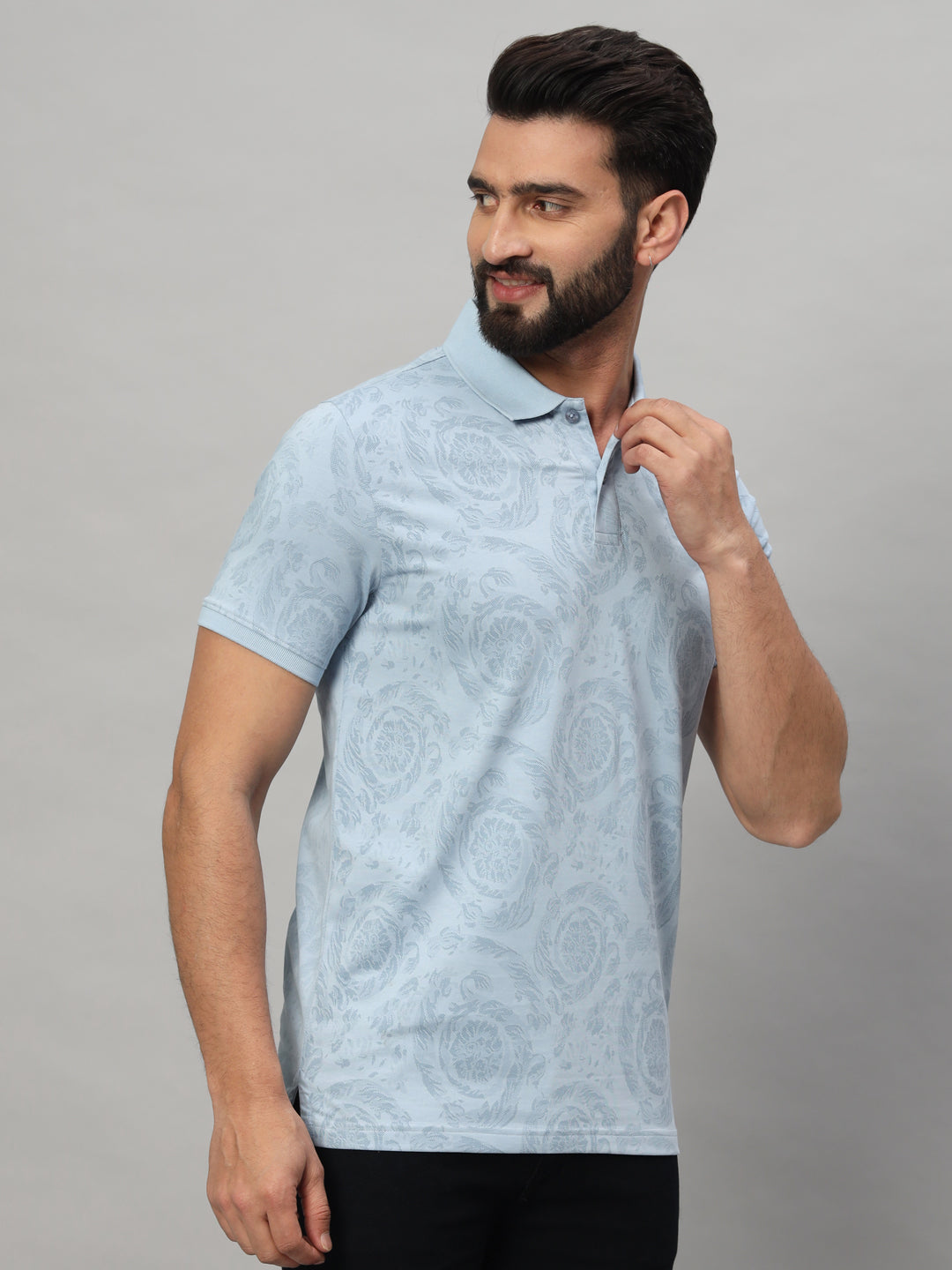 SUPIMA PRINTED POLO T-SHIRT