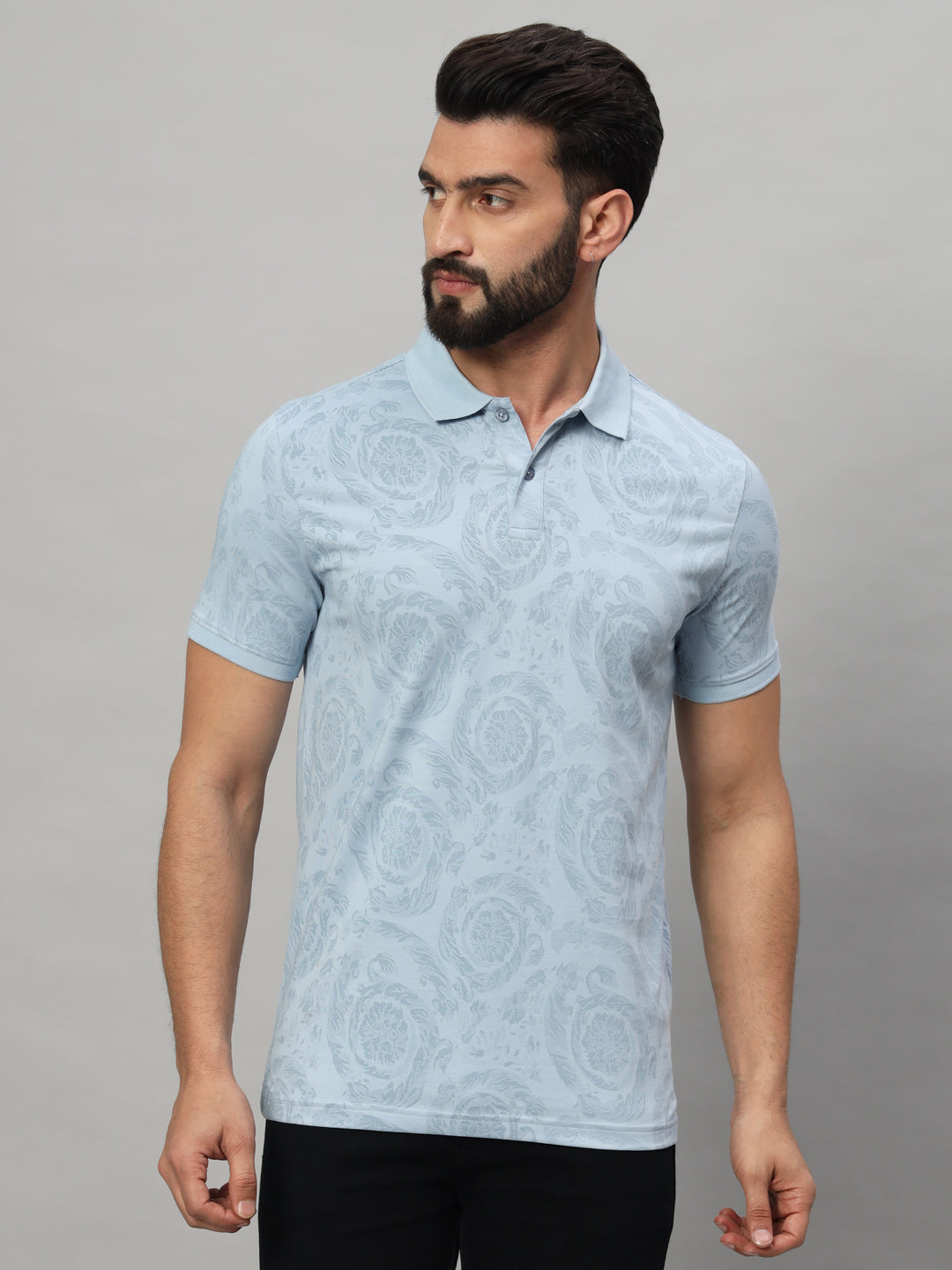SUPIMA PRINTED POLO T-SHIRT