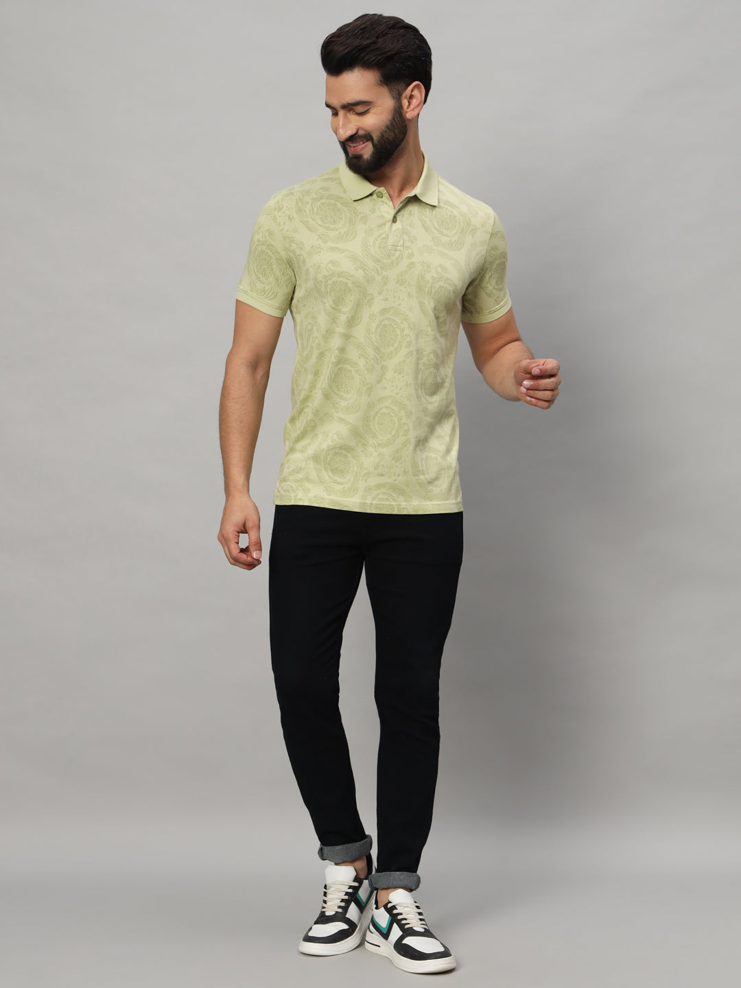 SUPIMA PRINTED POLO T-SHIRT