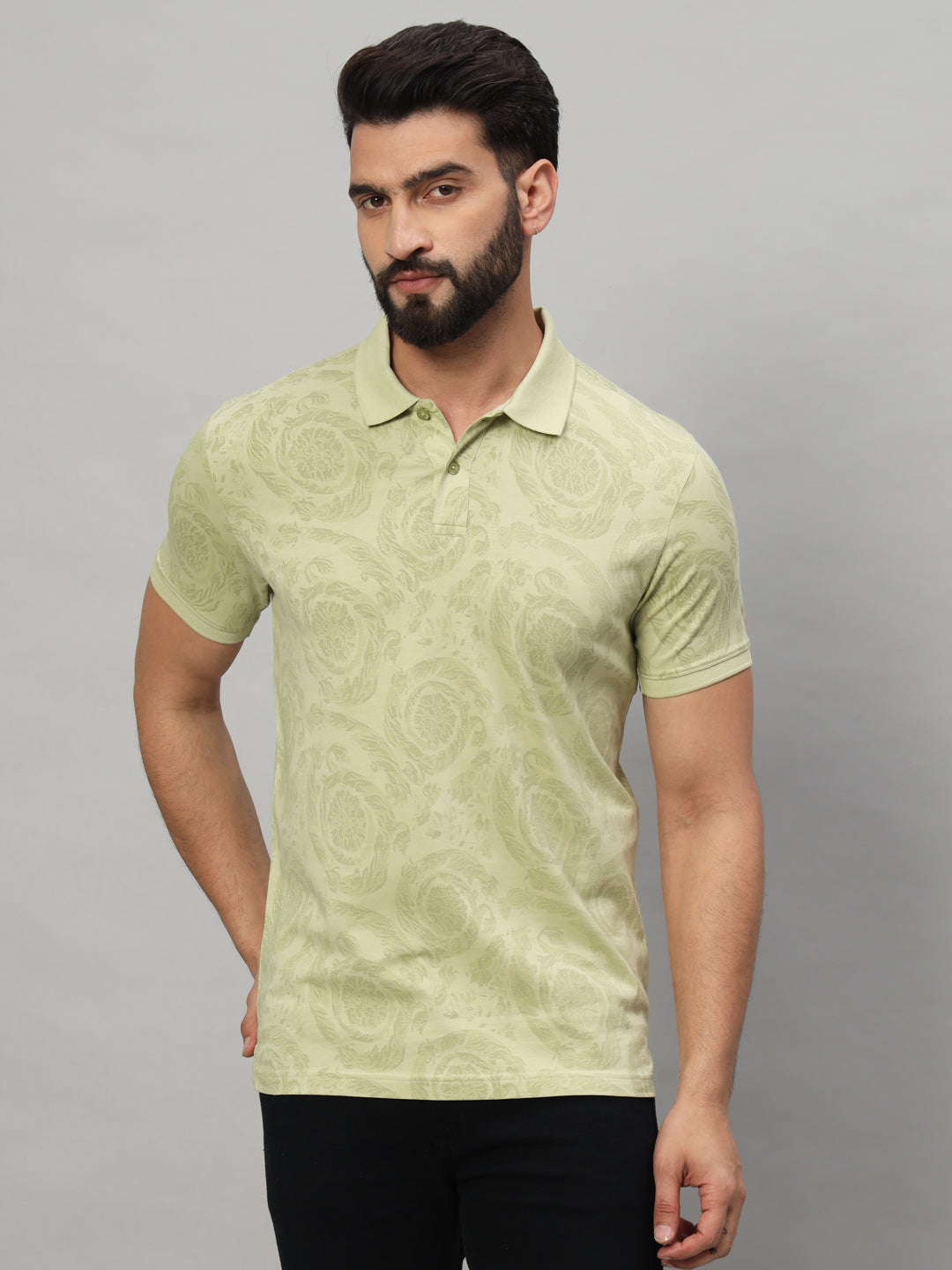 SUPIMA PRINTED POLO T-SHIRT
