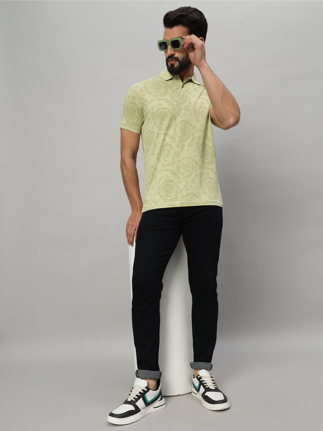 SUPIMA PRINTED POLO T-SHIRT